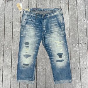 NWT Polo Ralph Lauren Sashiko Men Distressed Patched Classic Fit Jeans 40x32